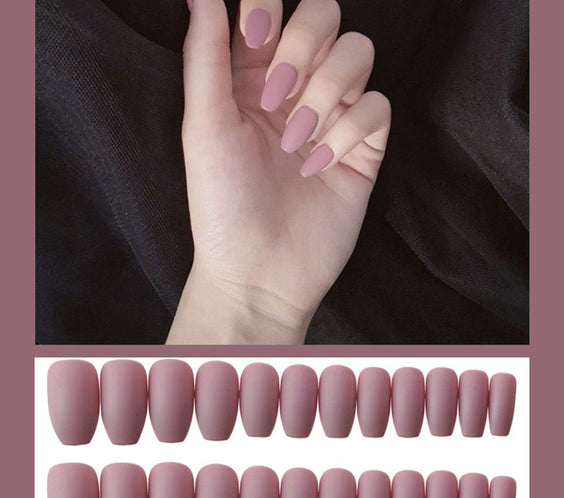 Frosted ballet fake nails