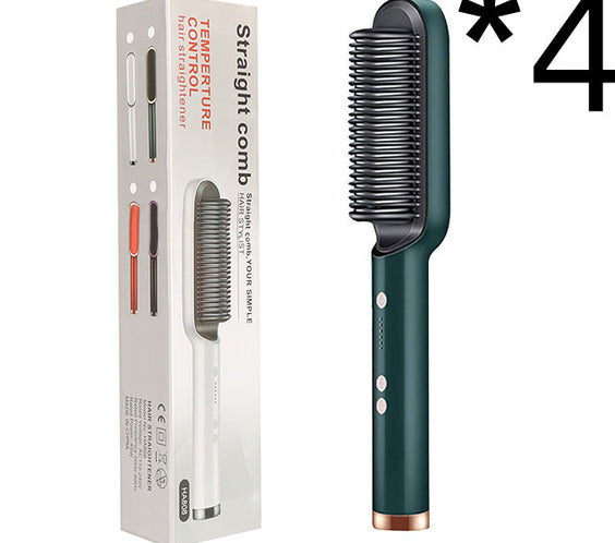 New 2 In 1 Hair Straightener Hot Comb Negative Ion Curling Tong Dual-purpose Electric Hair Brush