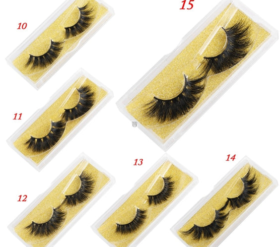 Mink Eyelashes 25mm Wispy Fluffy Fake Lashes