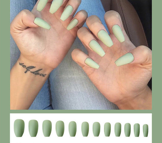 Frosted ballet fake nails