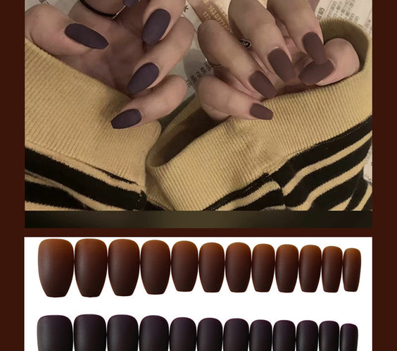 Frosted ballet fake nails