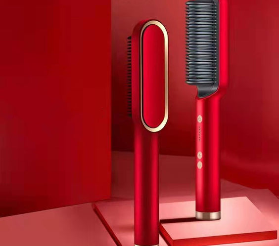 New 2 In 1 Hair Straightener Hot Comb Negative Ion Curling Tong Dual-purpose Electric Hair Brush