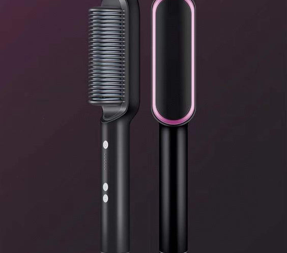 New 2 In 1 Hair Straightener Hot Comb Negative Ion Curling Tong Dual-purpose Electric Hair Brush