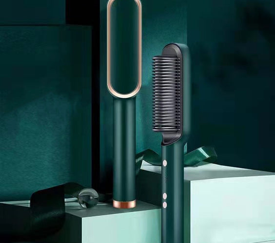 New 2 In 1 Hair Straightener Hot Comb Negative Ion Curling Tong Dual-purpose Electric Hair Brush