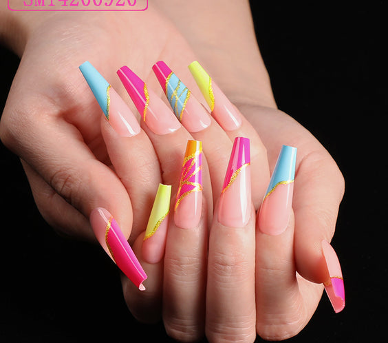 Assemble Ballet Nails, Trapezoidal Coffin, Fake Nails, Wear Nail Art Patches