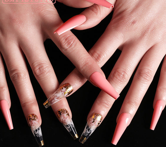 Assemble Ballet Nails, Trapezoidal Coffin, Fake Nails, Wear Nail Art Patches