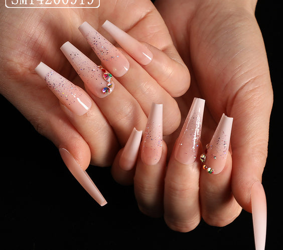 Assemble Ballet Nails, Trapezoidal Coffin, Fake Nails, Wear Nail Art Patches