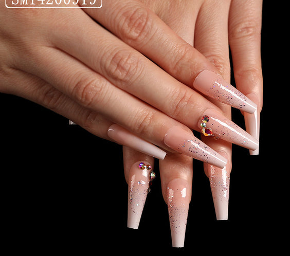 Assemble Ballet Nails, Trapezoidal Coffin, Fake Nails, Wear Nail Art Patches