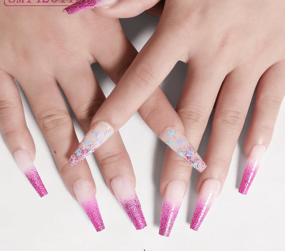 Assemble Ballet Nails, Trapezoidal Coffin, Fake Nails, Wear Nail Art Patches