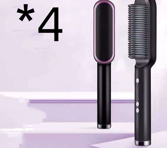 New 2 In 1 Hair Straightener Hot Comb Negative Ion Curling Tong Dual-purpose Electric Hair Brush