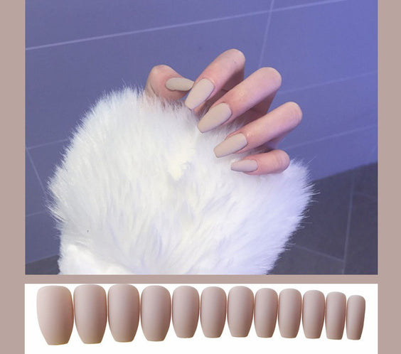 Frosted ballet fake nails