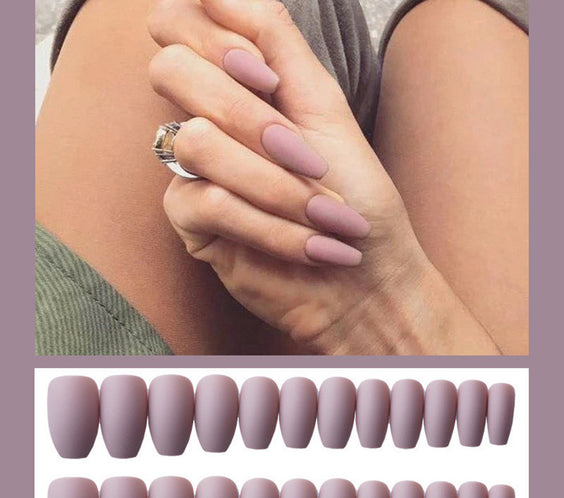 Frosted ballet fake nails