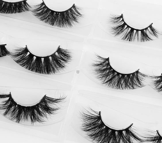 Mink Eyelashes 25mm Wispy Fluffy Fake Lashes