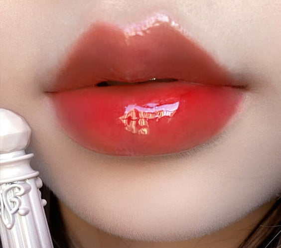 Qin Guang Clear Mirror Lip Lacquer Wish Bow Female Mirror Light Lasting White Mouth Red Lips Colored Clay