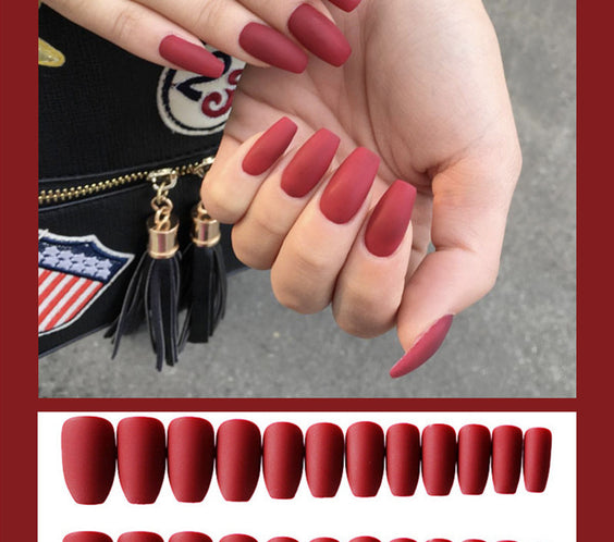 Frosted ballet fake nails