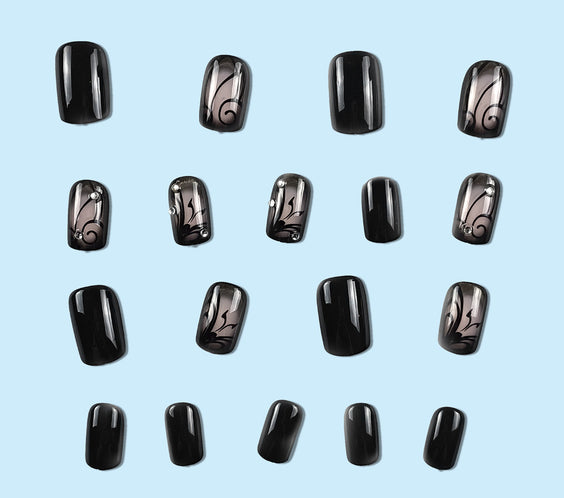 Dark Ins Style Black Vine Wearing Nails And Nails