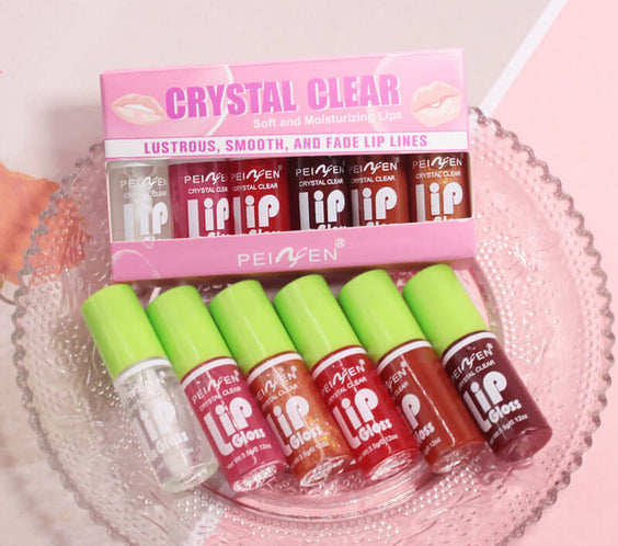 Fat Lip Lacquer 6 PCs Set Box Mirror Moisturizing Full Lips