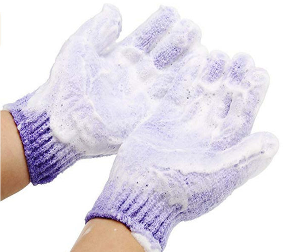 Exfoliating Bath Gloves Double Sided Silicone Shower Scrub & Dead Skin Remover