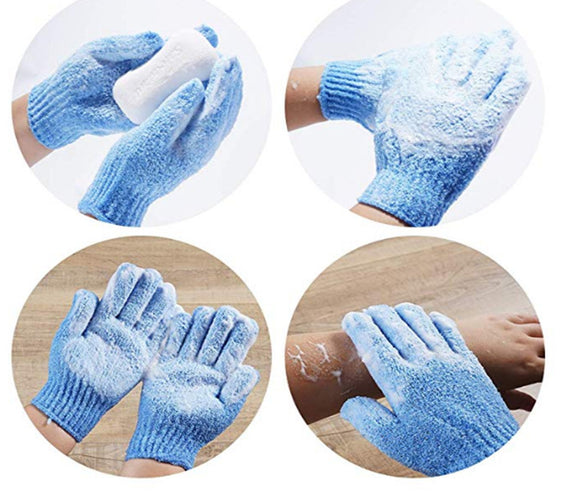 Exfoliating Bath Gloves Double Sided Silicone Shower Scrub & Dead Skin Remover