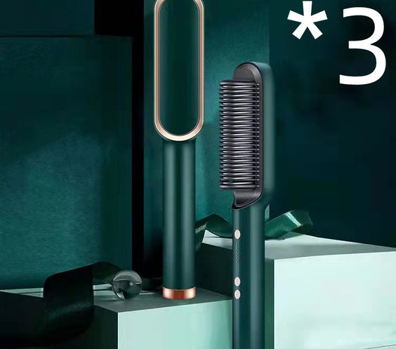 New 2 In 1 Hair Straightener Hot Comb Negative Ion Curling Tong Dual-purpose Electric Hair Brush