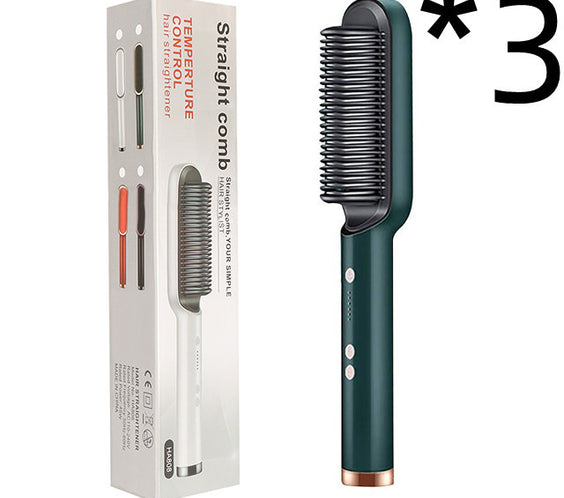 New 2 In 1 Hair Straightener Hot Comb Negative Ion Curling Tong Dual-purpose Electric Hair Brush