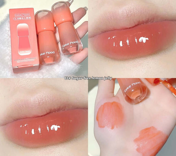 Moisturizing Mushroom-shaped Haircut Mirror Lip Lacquer Water Light Full Lips Moisturizing