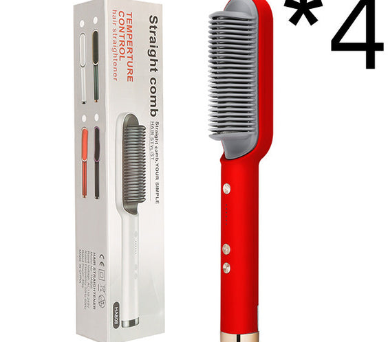 New 2 In 1 Hair Straightener Hot Comb Negative Ion Curling Tong Dual-purpose Electric Hair Brush