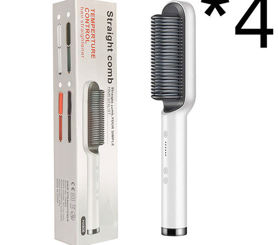 New 2 In 1 Hair Straightener Hot Comb Negative Ion Curling Tong Dual-purpose Electric Hair Brush