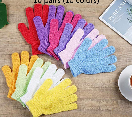 Exfoliating Bath Gloves Double Sided Silicone Shower Scrub & Dead Skin Remover