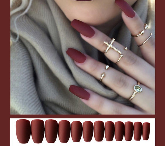 Frosted ballet fake nails