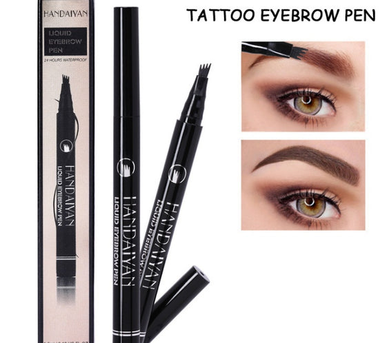 Microblading Eyebrow Pencil Waterproof Fork Tip Tattoo Pen Tinted Fine Sketch Eye Brow Pencils Long Lasting Eyebrows