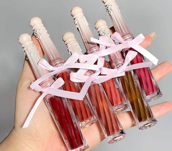 Qin Guang Clear Mirror Lip Lacquer Wish Bow Female Mirror Light Lasting White Mouth Red Lips Colored Clay