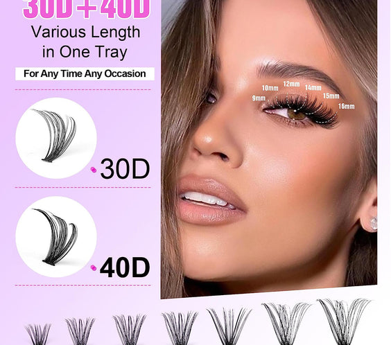 DIY Cluster Lashes Mixed Package False Eyelashes