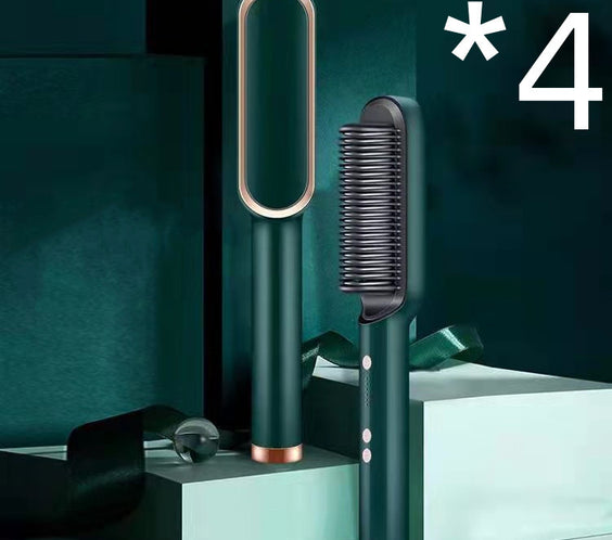 New 2 In 1 Hair Straightener Hot Comb Negative Ion Curling Tong Dual-purpose Electric Hair Brush