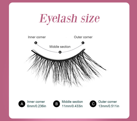 Natural Lashes Wispy Lashes Natural Look False Eyelashes Natural Flared Eyelashes False Eye Lashes Soft Fluffy Lashes 7 Pairs 6mm Gradual 13mm Cat's Eye Transparent Stem Eye Tail Elongated Half Eye Na