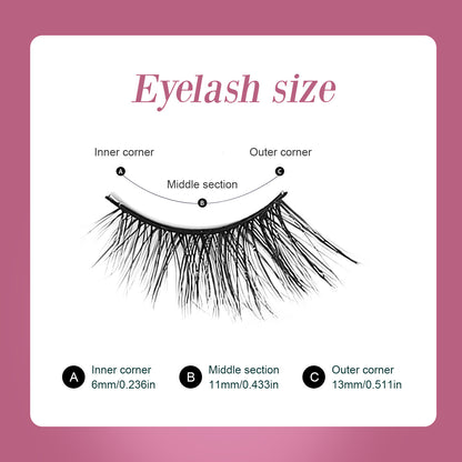 Natural Lashes Wispy Lashes Natural Look False Eyelashes Natural Flared Eyelashes False Eye Lashes Soft Fluffy Lashes 7 Pairs 6mm Gradual 13mm Cat's Eye Transparent Stem Eye Tail Elongated Half Eye Na