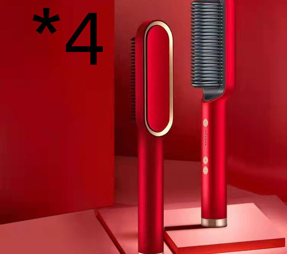 New 2 In 1 Hair Straightener Hot Comb Negative Ion Curling Tong Dual-purpose Electric Hair Brush