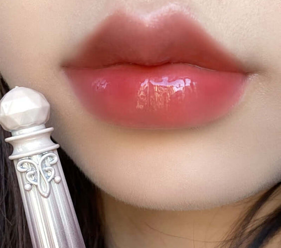 Qin Guang Clear Mirror Lip Lacquer Wish Bow Female Mirror Light Lasting White Mouth Red Lips Colored Clay