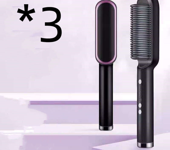 New 2 In 1 Hair Straightener Hot Comb Negative Ion Curling Tong Dual-purpose Electric Hair Brush