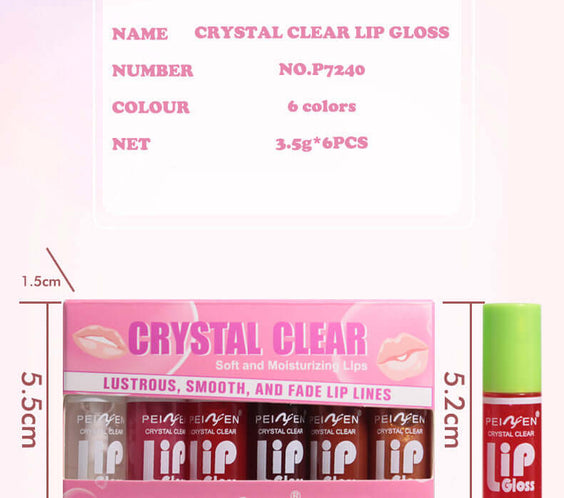 Fat Lip Lacquer 6 PCs Set Box Mirror Moisturizing Full Lips