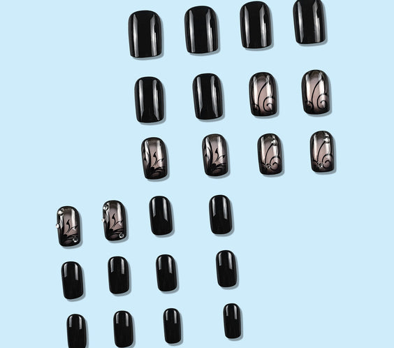 Dark Ins Style Black Vine Wearing Nails And Nails