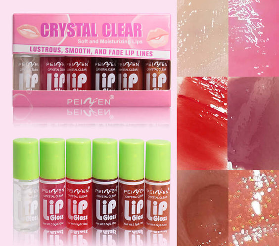 Fat Lip Lacquer 6 PCs Set Box Mirror Moisturizing Full Lips