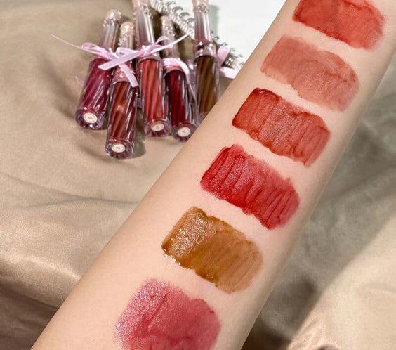 Qin Guang Clear Mirror Lip Lacquer Wish Bow Female Mirror Light Lasting White Mouth Red Lips Colored Clay