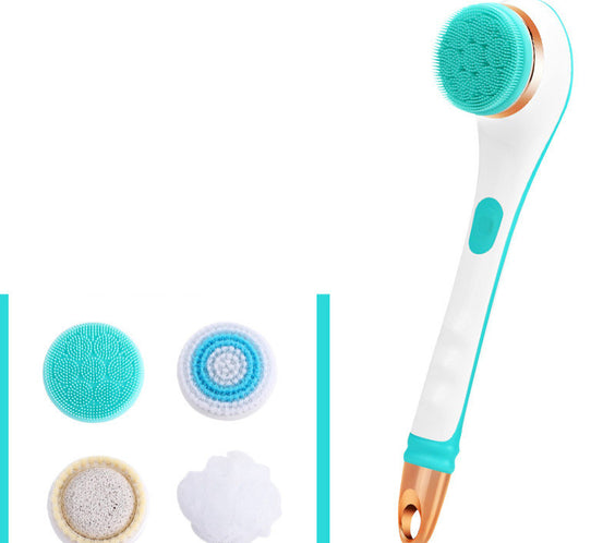 Electric Bath Brush Silicone Back Scrubber USB Rechargeable 2 Speeds Rotating Shower Brush Spa Waterproof Body Cleaning Brush